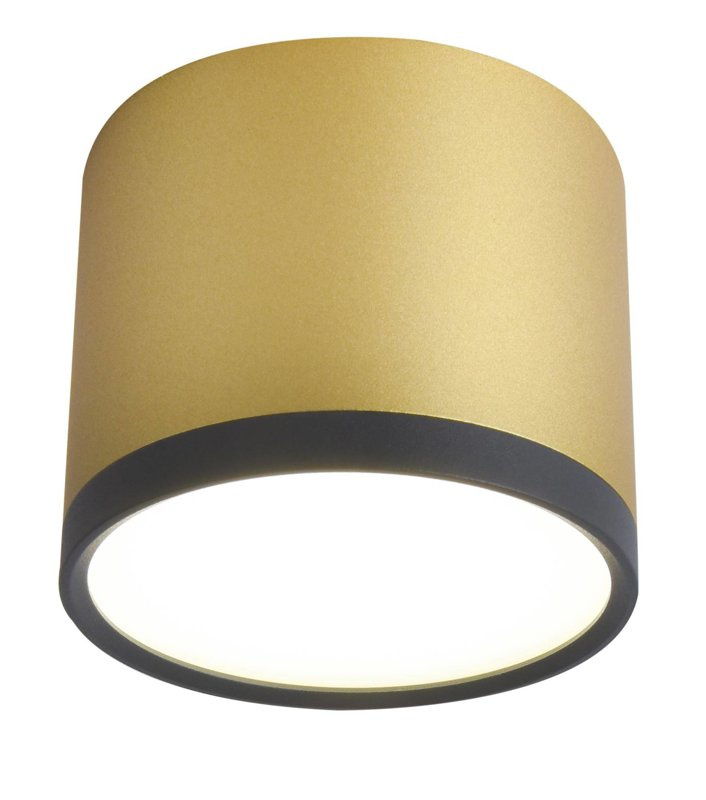 Złota lampa sufitowa tuba LED 9W do salonu TUBA aluminium