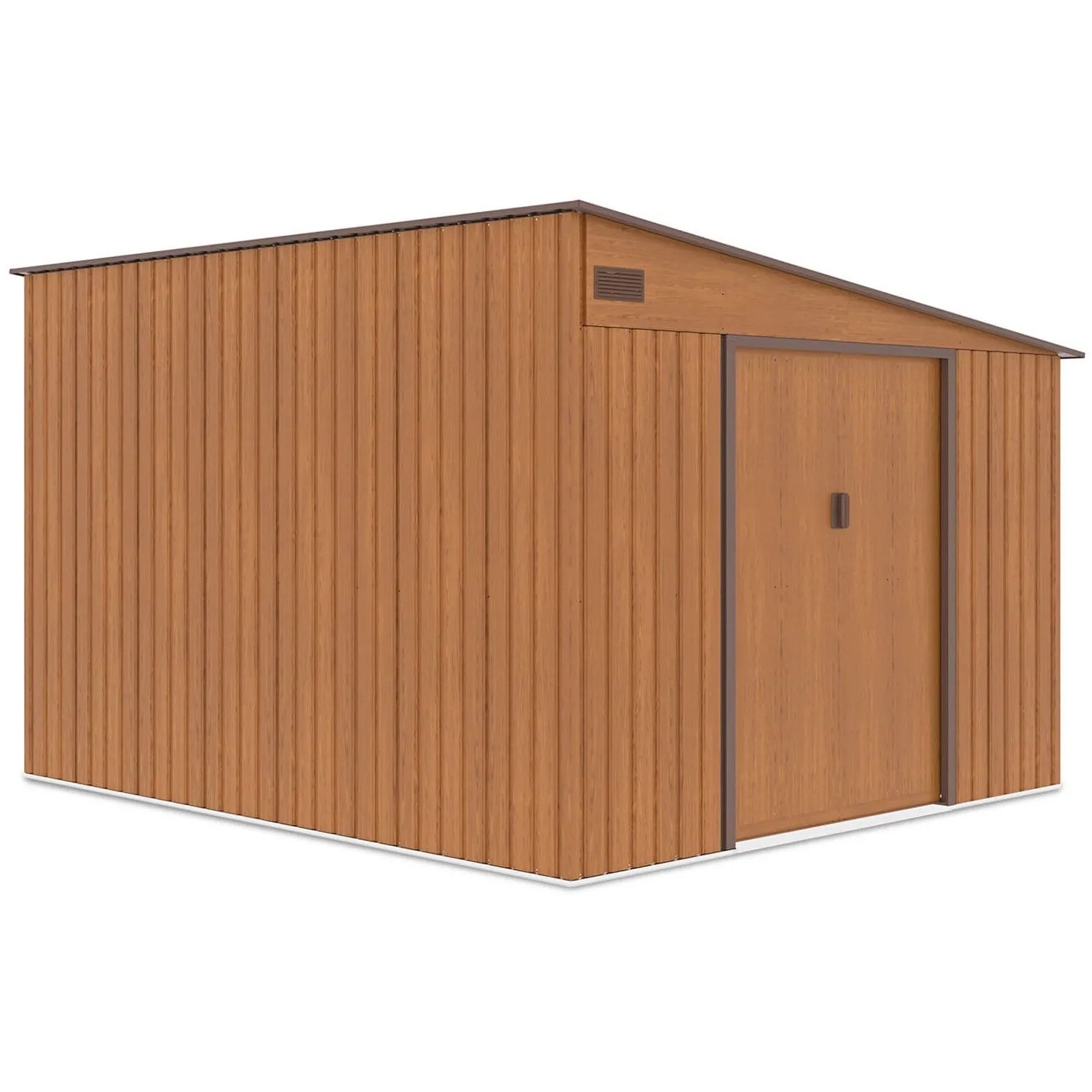 Domek ogrodowy metalowy Jasper Oak Brown - 321x279 cm, wys. 203 cm