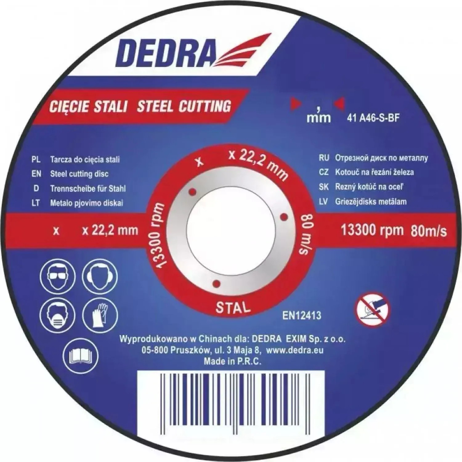 Dedra Tarcza do stali 125x22,2x1