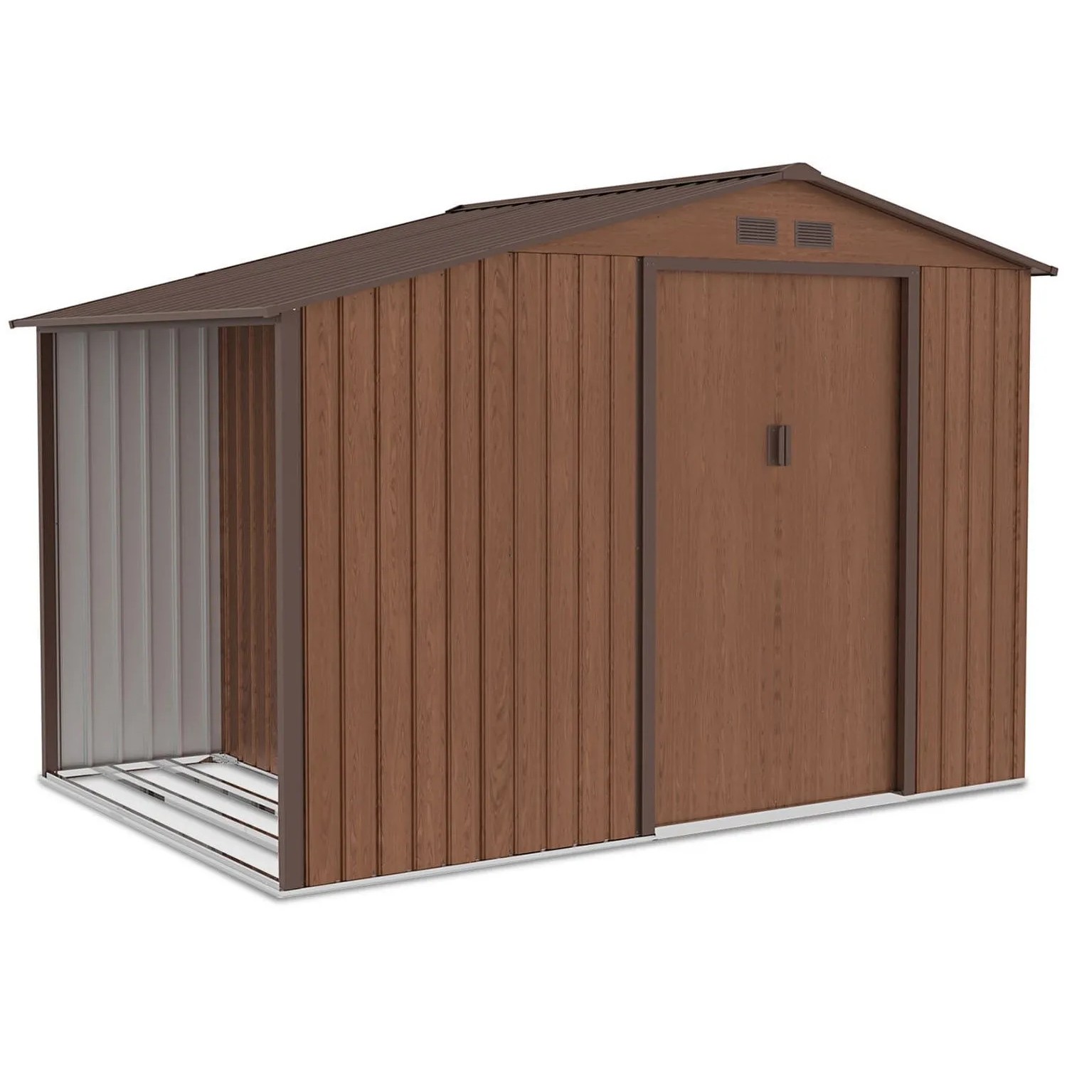 Domek ogrodowy metalowy Madison Walnut - 278x191 cm, wys. 195 cm