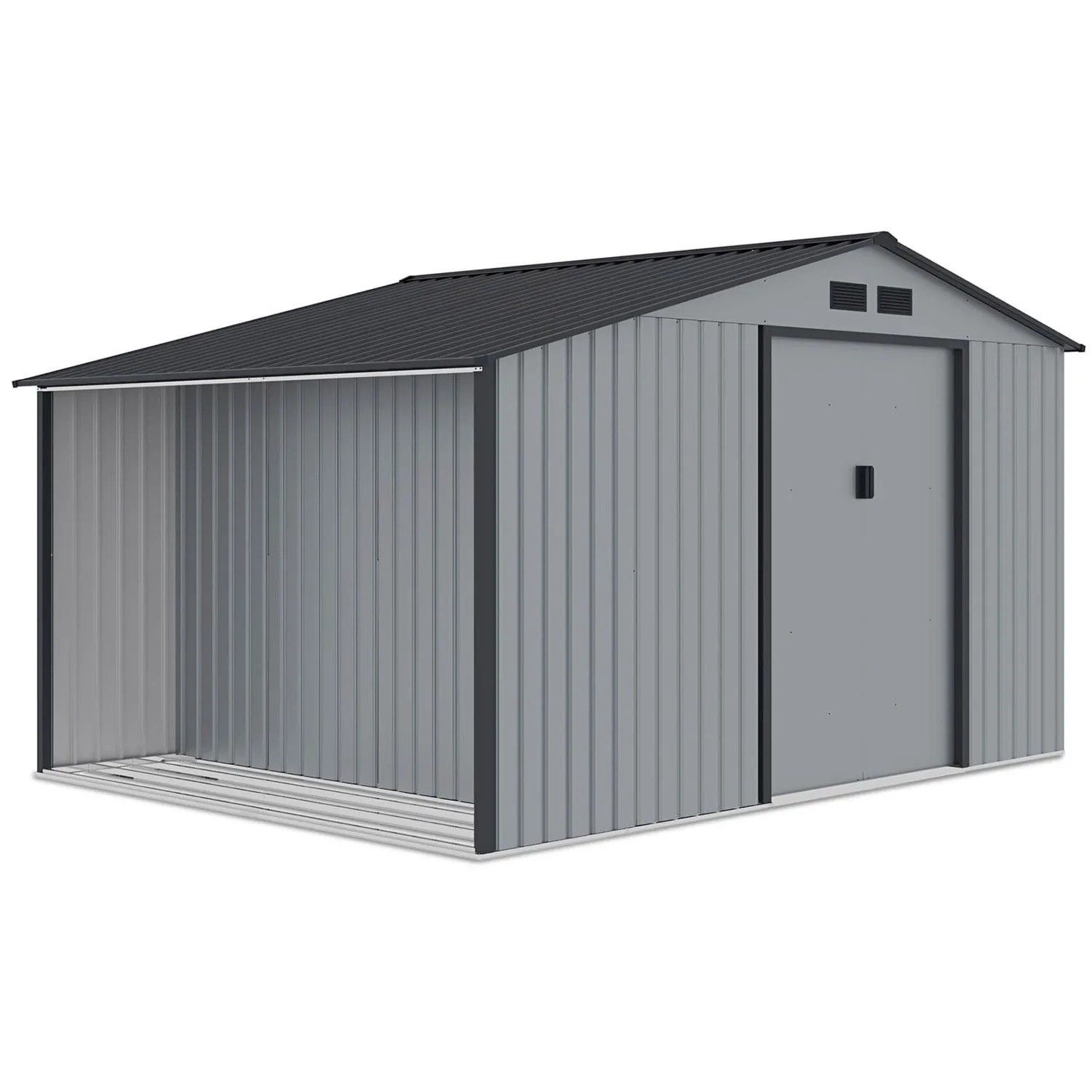 Domek ogrodowy metalowy Madison Light Grey - 342x255 cm, wys. 202 cm
