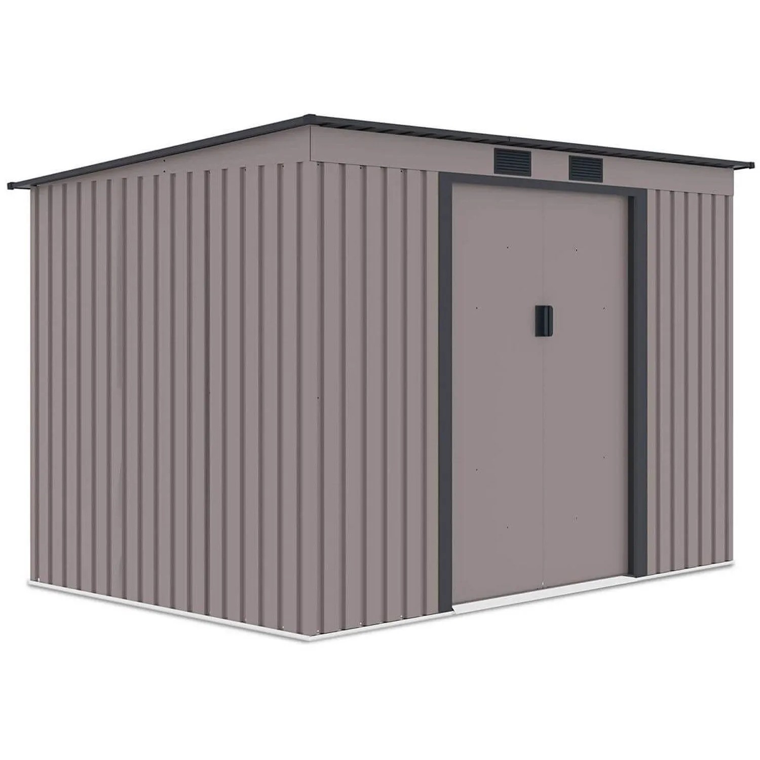 Domek ogrodowy metalowy Oregon Warm Grey - 261x181 cm, wys. 176 cm