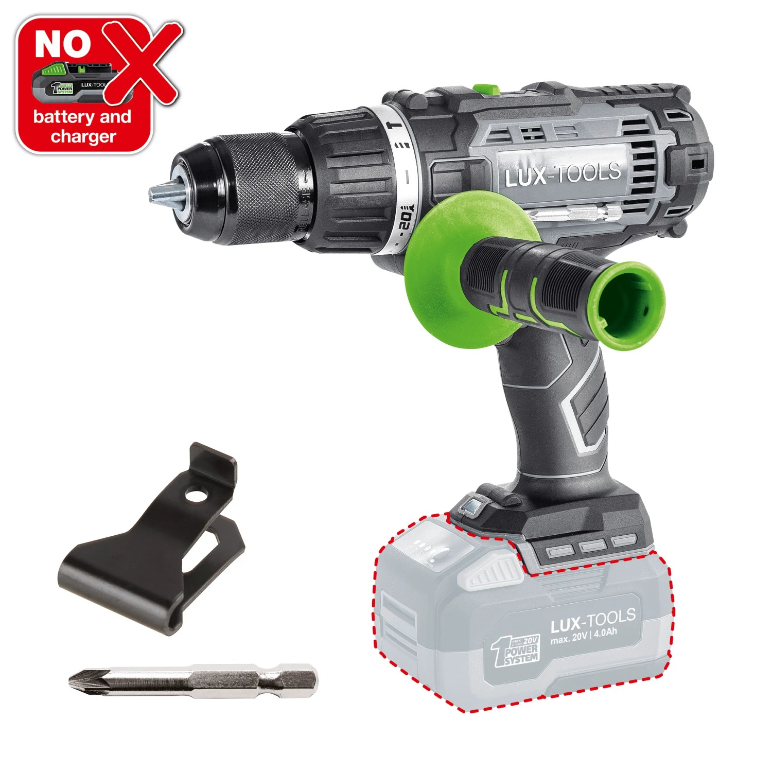 LUX-TOOLS Wiertarko-wkrętarka udarowa A-BS-20/S 20V