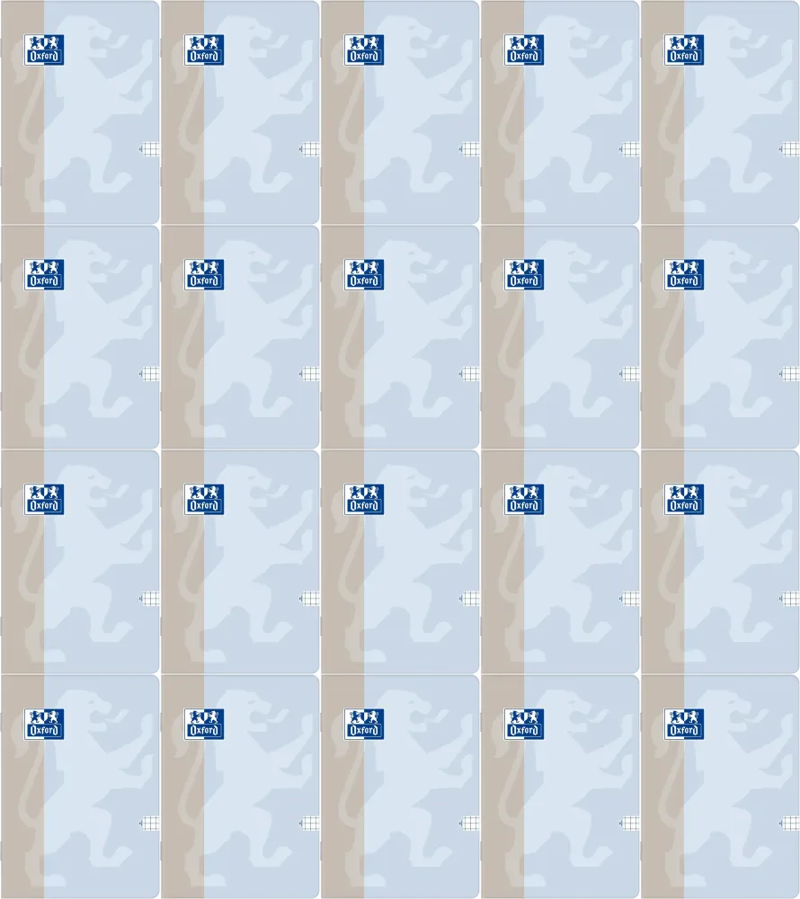 20x Zeszyt w kratkę Oxford B-Light, A5, 60 kartek, mix kolorów pastelowych
