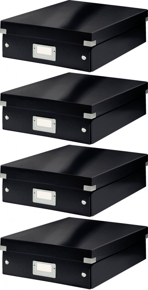 4x Pudło z przegródkami Leitz Click&Store Wow, średnie, czarny