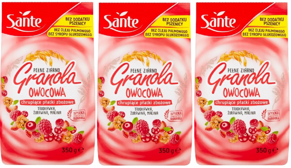 3x granola Sante, owocowa, 350g