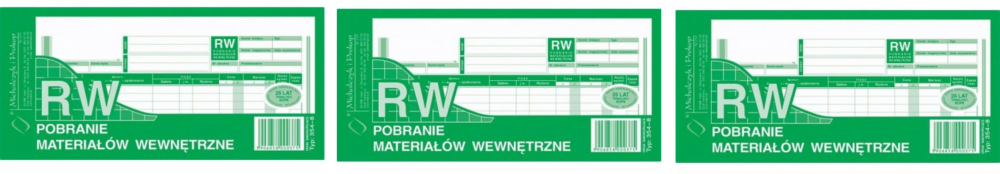 3x Druk akcydensowy RW Pobranie materiałów wewnętrzne MiP 354-8, 1/3 A4, wielokopia, 80k