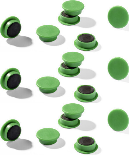 2x Magnesy do tablic Durable, 21mm, 20 sztuk, zielony