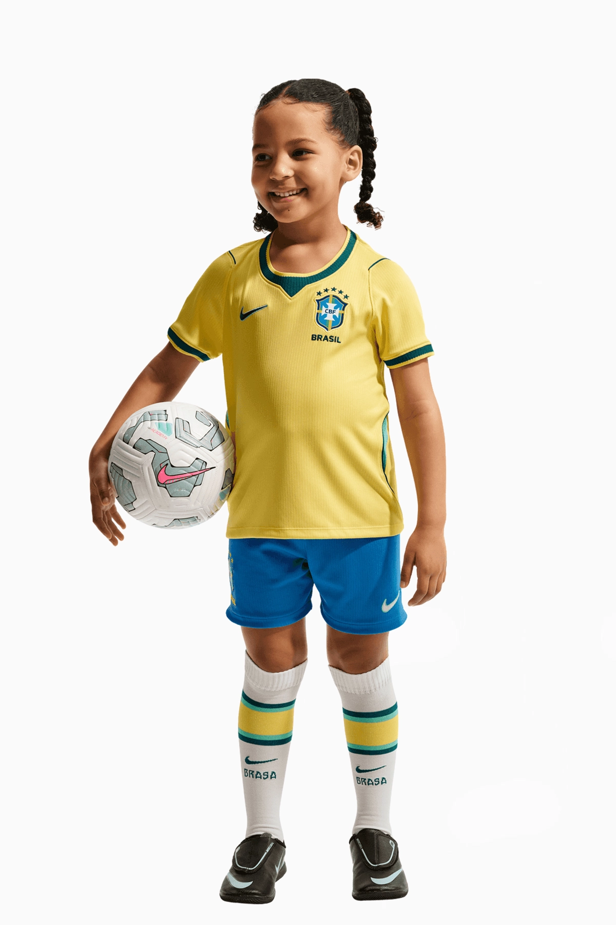 Komplet Reprezentacji Brazylii Nike 2026 Domowy Stadium Małe Dzieci