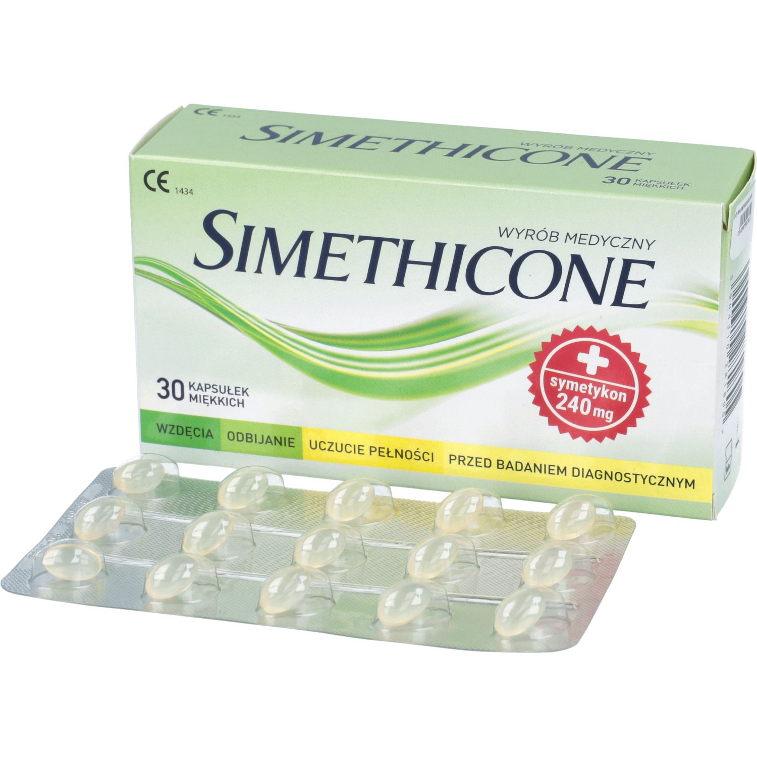Zdrowe korzyści simethicone, 30 kapsułek miękkich