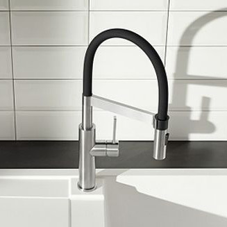 Blanco Sonea-S Flexo bateria kuchenna stojąca z wyciąganą wylewką stal szczotkowana/czarny 526616 - Wysyłka w 24h