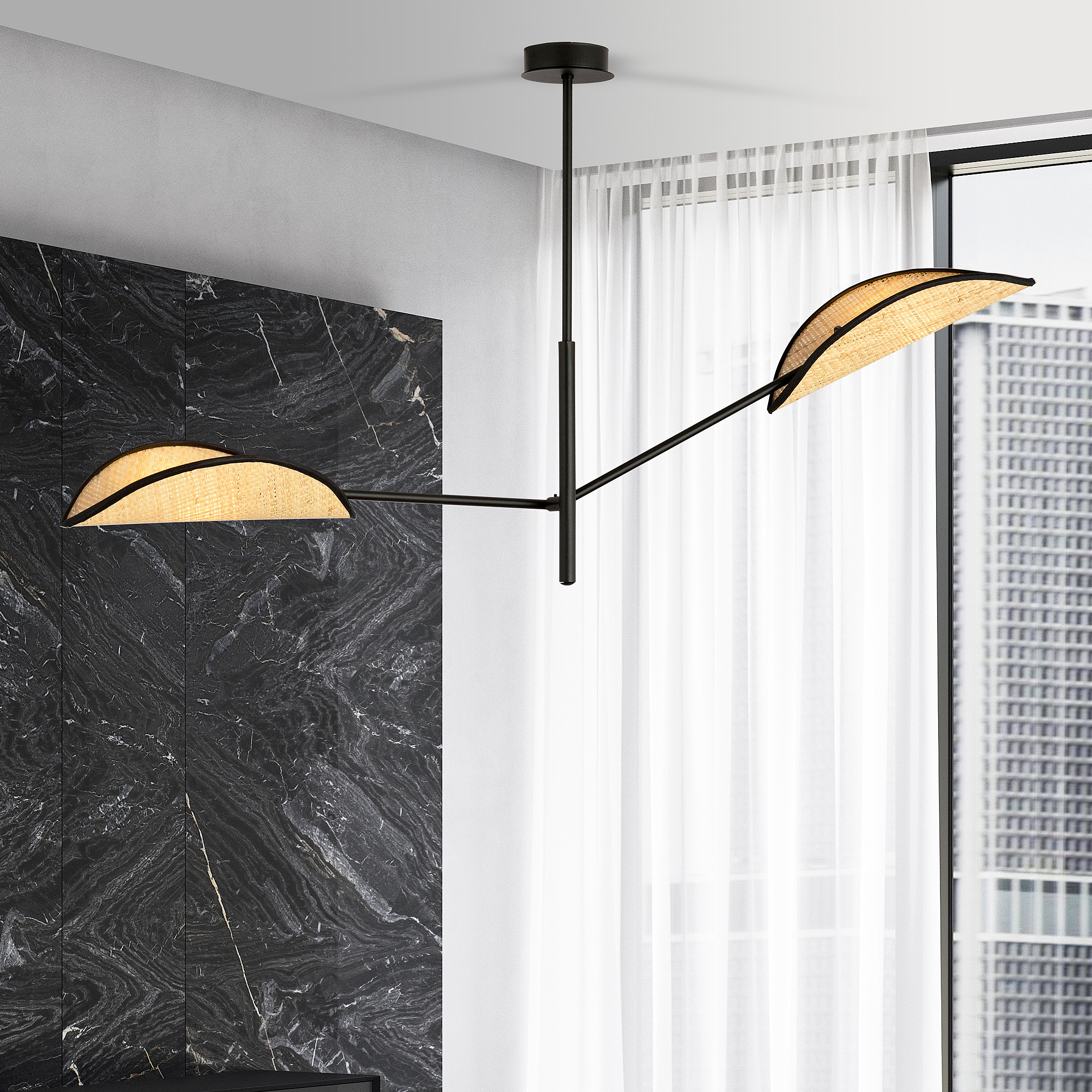 Emibig Vene lampa podsufitowa 2x10 W czarna-beżowa 1160/2 - Wysyłka w 24h