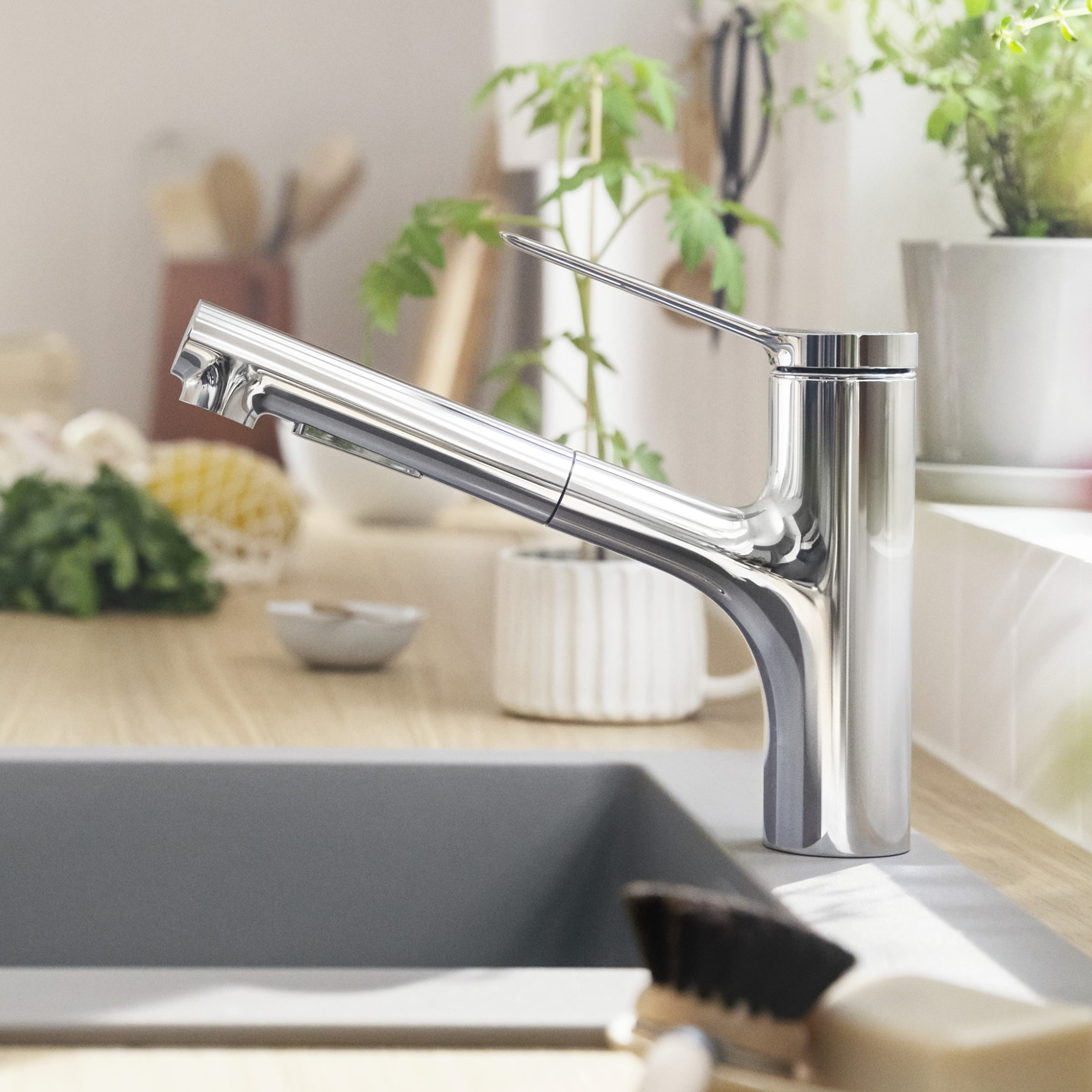 Hansgrohe Zesis M33 bateria kuchenna z wyciąganą wylewką stojąca chrom 74803000 - Wysyłka w 24h