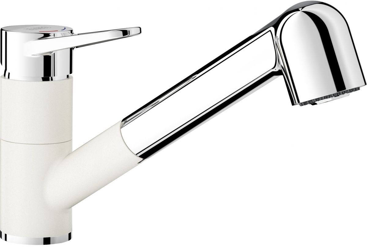 Blanco Wega-S II bateria kuchenna stojąca z wyciąganą wylewką Silgranit biały/chrom 526421