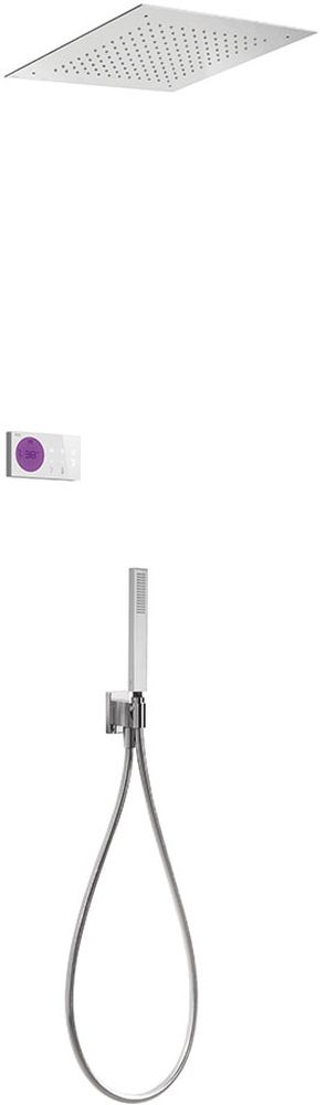 Tres Shower Technology zestaw prysznicowy podtynkowy termostatyczny z deszczownicą chrom/biały 092.865.52