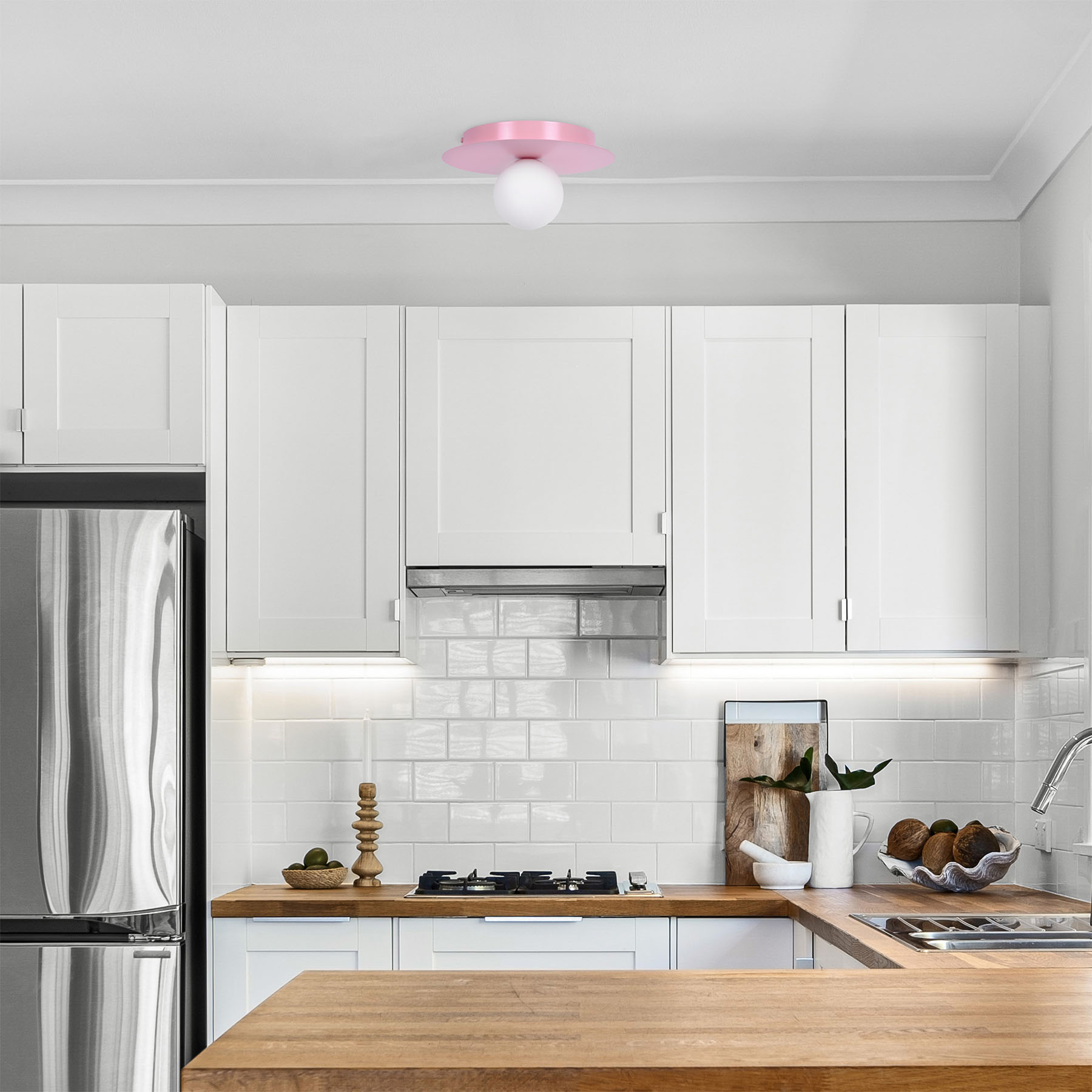 Kaja Robin lampa podsufitowa 1x10 W biała-różowa K-5443 - Wysyłka w 24h