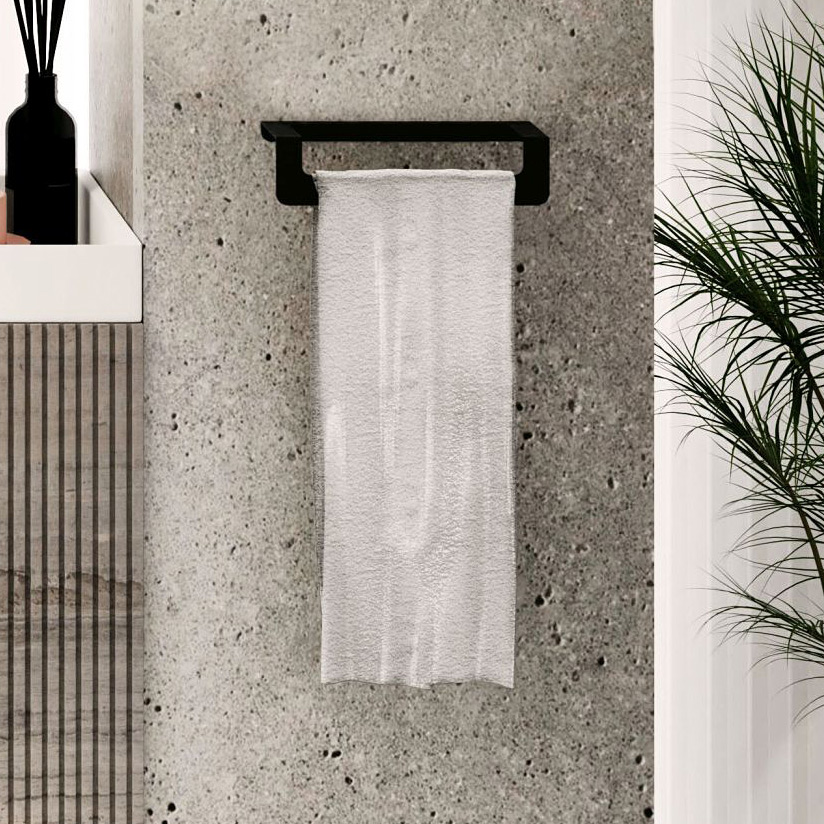 Baltica Design Idar III wieszak na ręcznik 64x9 cm ścienny czarny - Wysyłka w 24h
