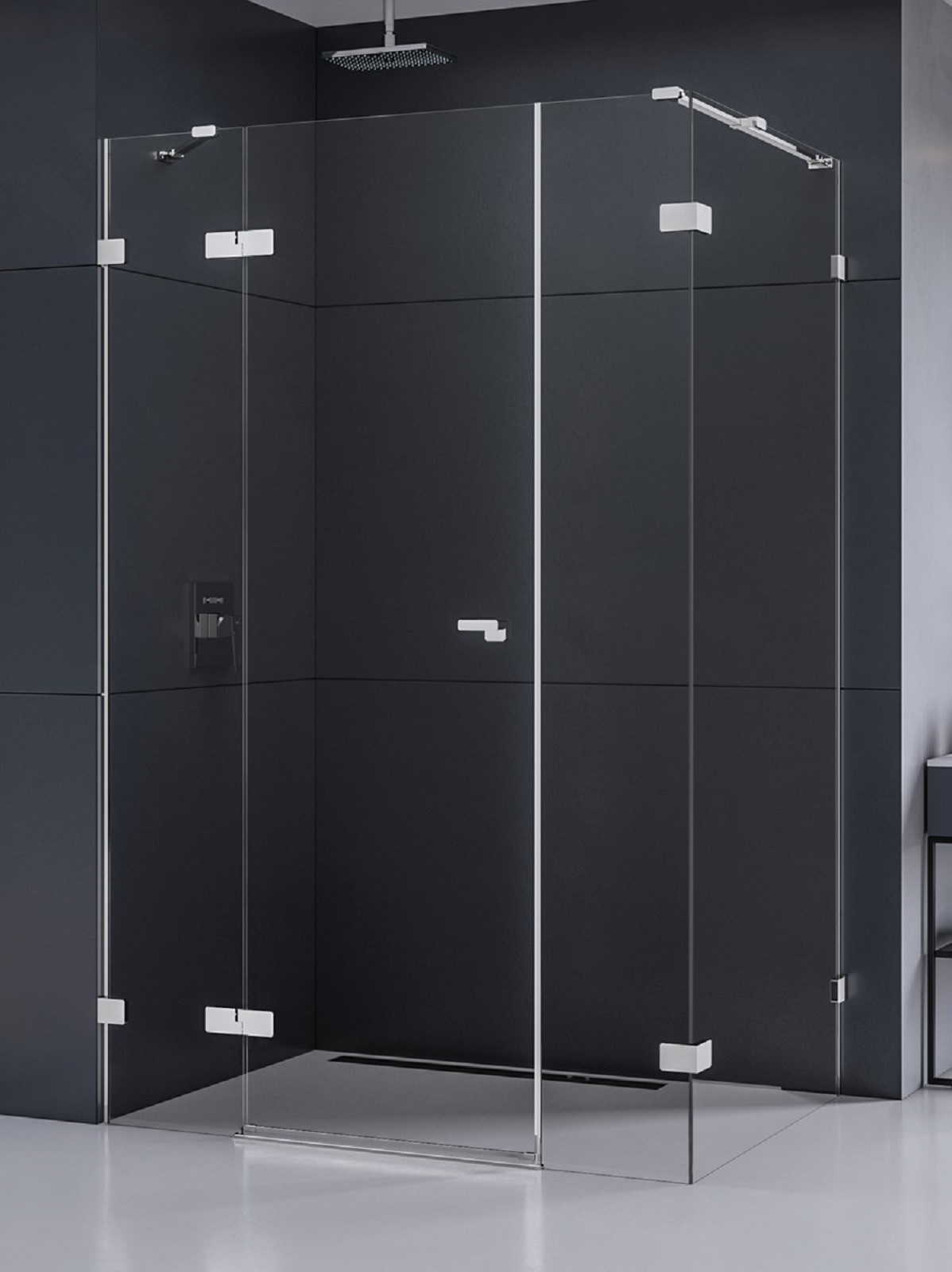 New Trendy Eventa kabina prysznicowa 130x80 cm prostokątna lewa chrom/szkło przezroczyste EXK-4555
