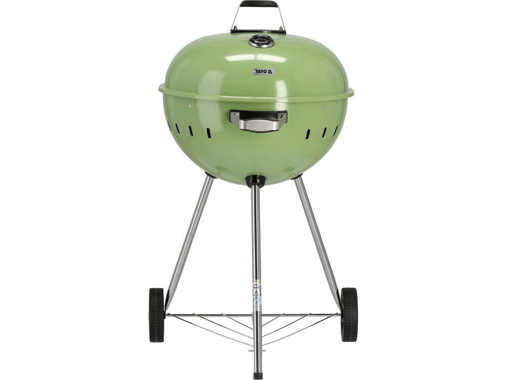 Grill ogrodowy 54 cm z pokrywą i rusztem węglowym, zielony | YG-20303