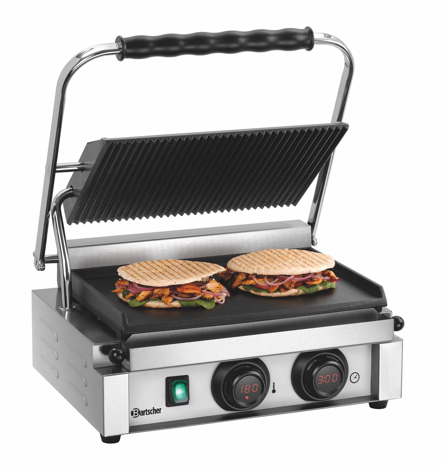 Grill kontaktowy Panini gładko-ryflowany timer Bartscher
