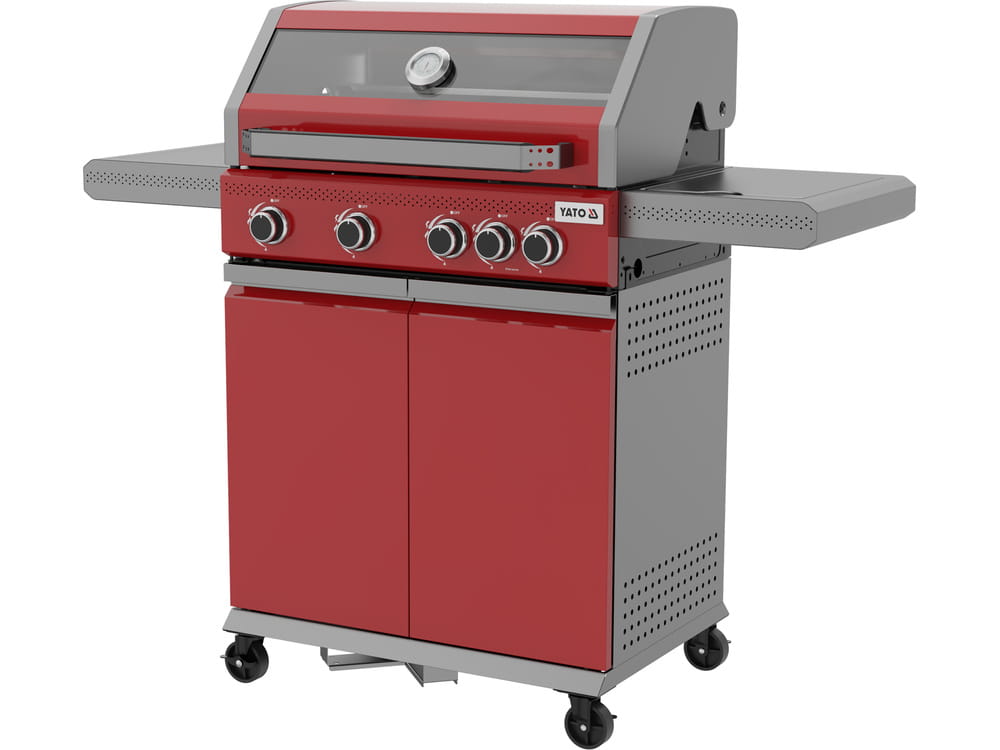 Grill gazowy z szafką, 4 + 1 Itami czerwony | YG-20034