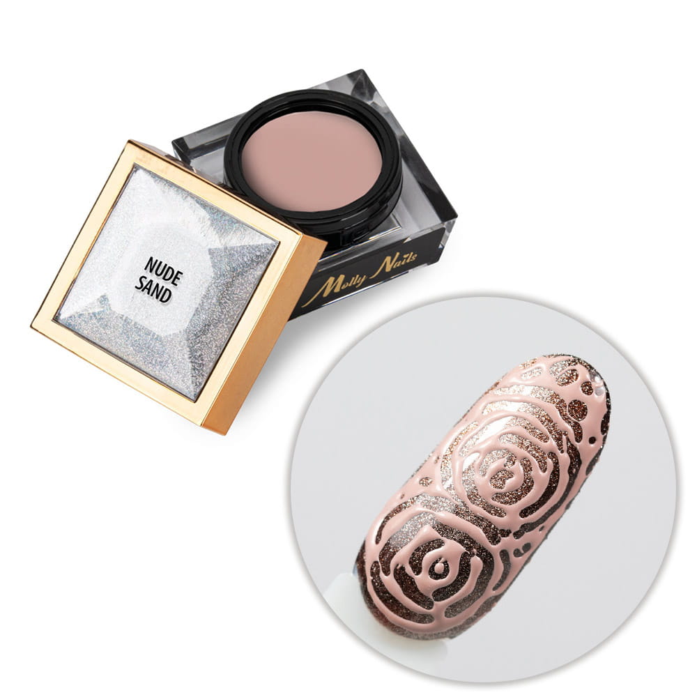 Creative Flow Color Gel - kreatywny NailArt żel do efektu topniejących, miękkich wzorów Molly Nails Nude Sand HEMA/Di-HEMA free 5 g