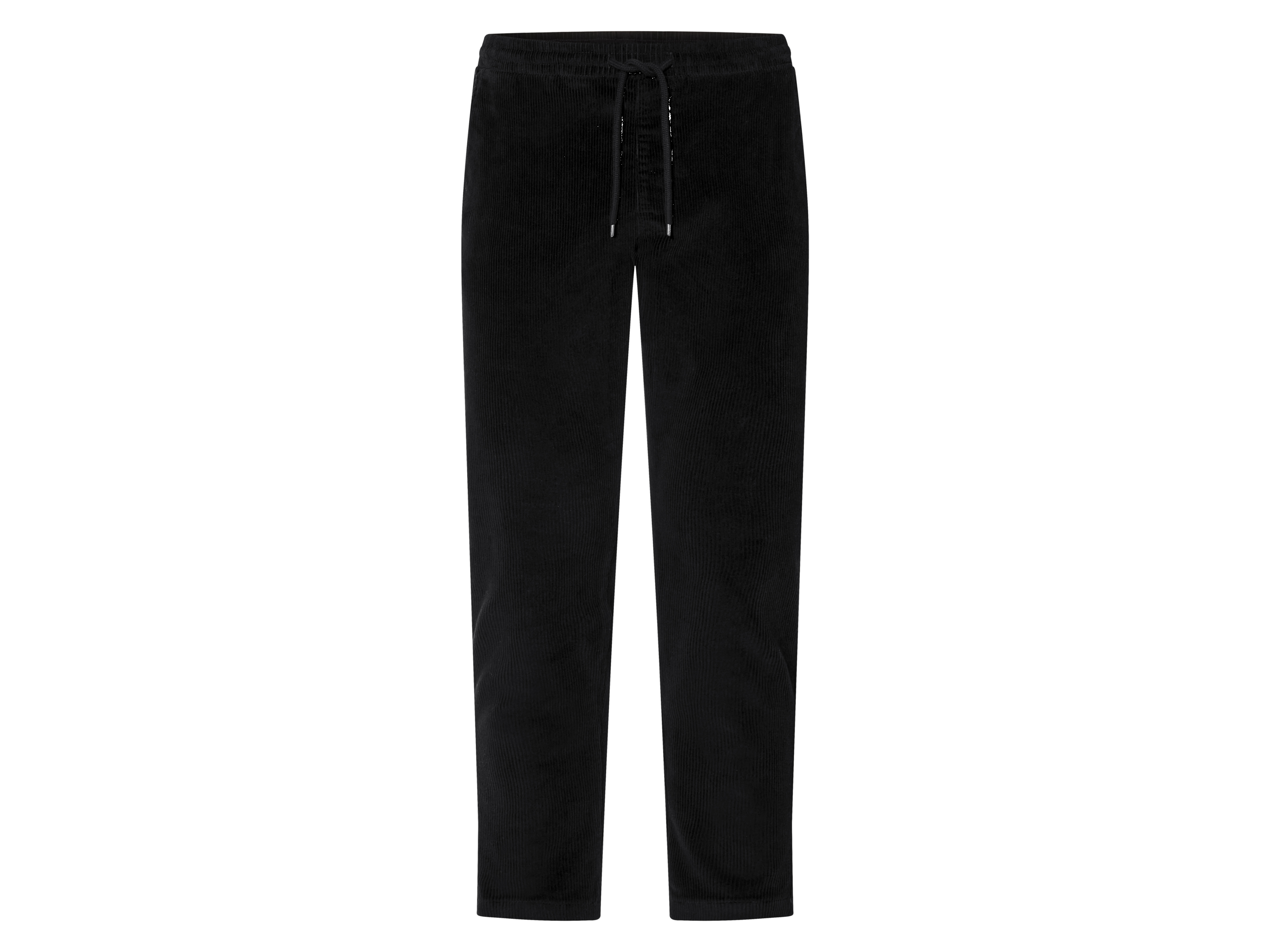 esmara Men Spodnie sztruksowe męskie, slim fit, z bawełną Czarny, Xl56/58