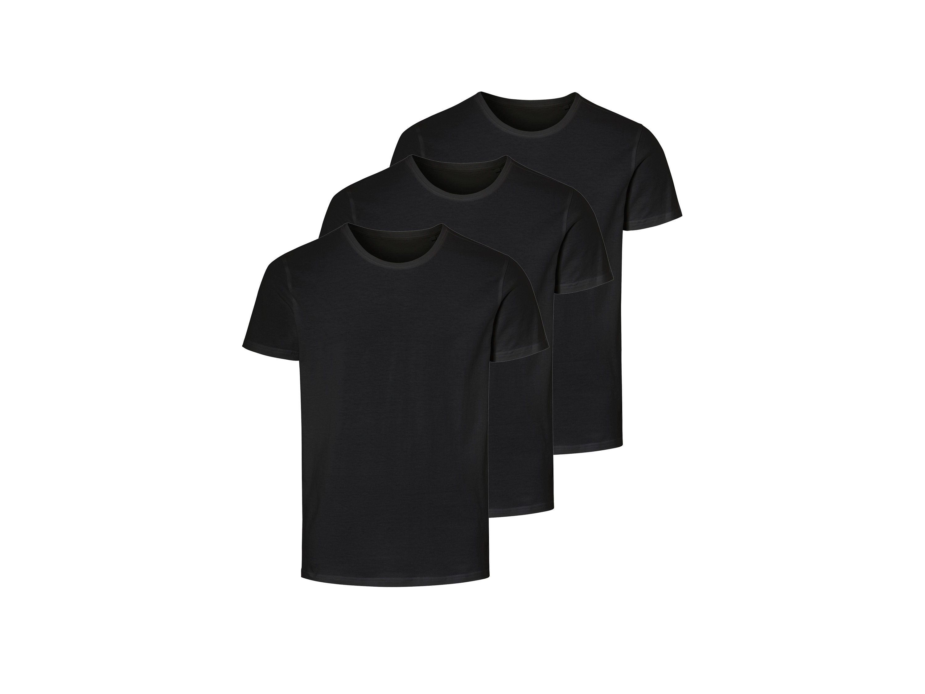 Livergy T-shirty męskie z biobawełny, 3 sztuki Czarny, L 52-54
