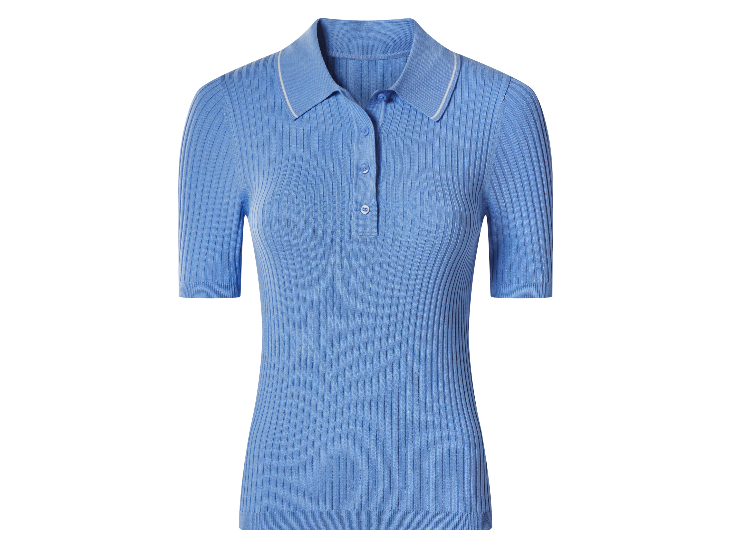 esmara Koszulka polo dzianinowa damska z wiskozą Niebieski, Xl48/50