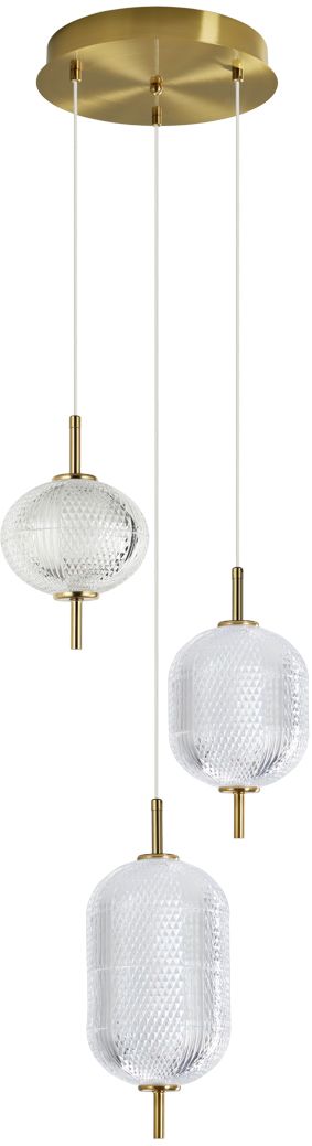 Darmowa Dostawa - Lampa wisząca 3x23 W przezroczysta-złota Italux PND814383GD