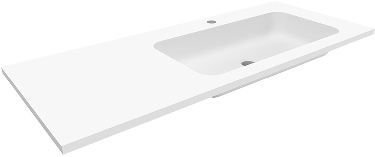 Darmowa Dostawa - Umywalka 110x45 cm prostokątna wpuszczana-z blatem biała Cristalstone Linea Simpla U1100MBPOTCR