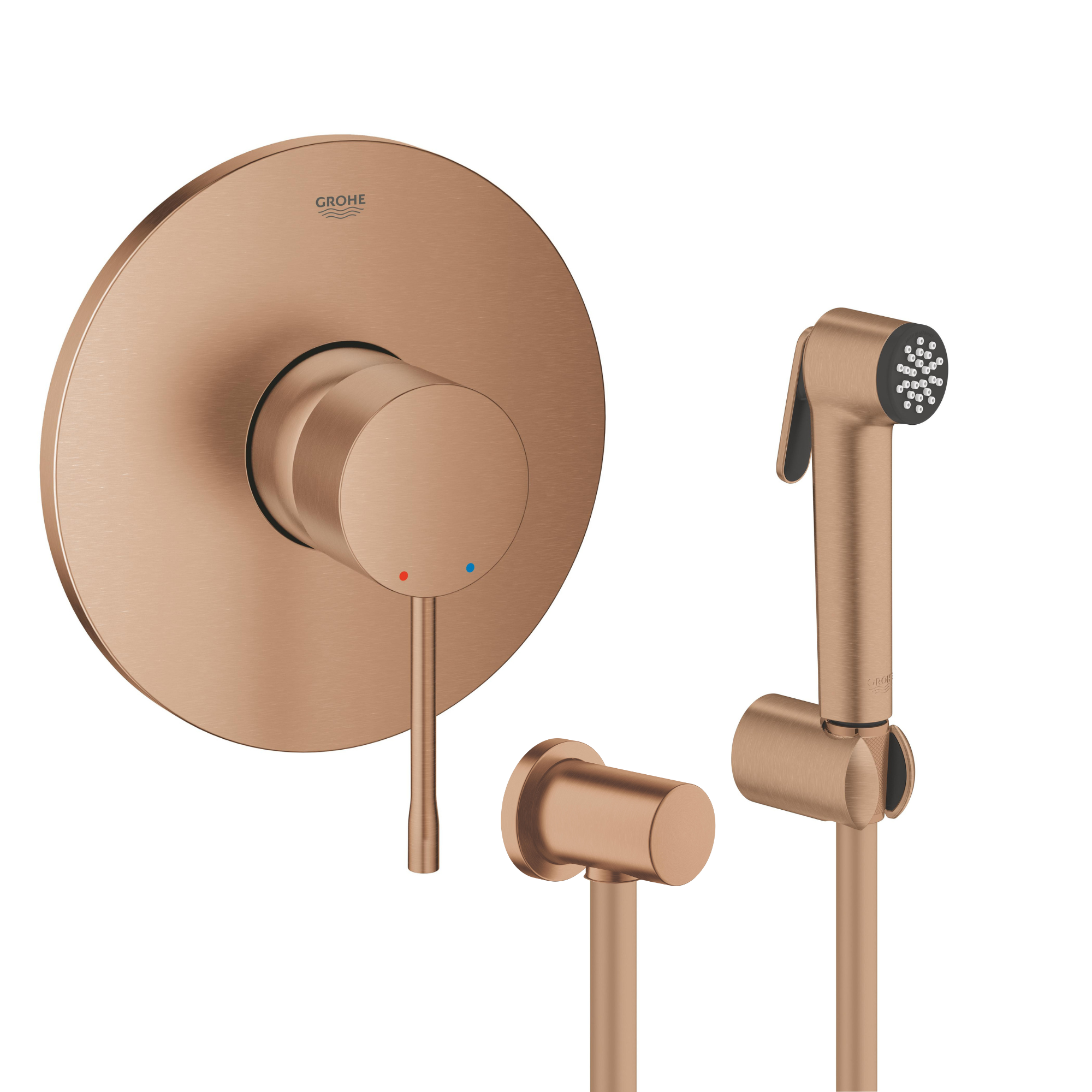 Darmowa Dostawa - Zestaw słuchawki bidetowej podtynkowy brushed warm sunset Grohe Essence abset10995