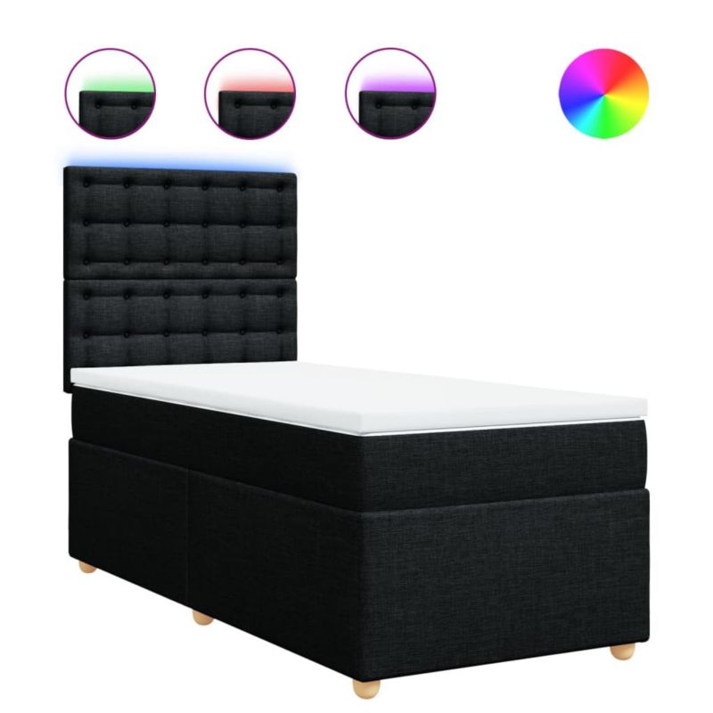 Łóżko kontynentalne WaszeMeble 100x200 cm czarne WM-3293507 1 szt.