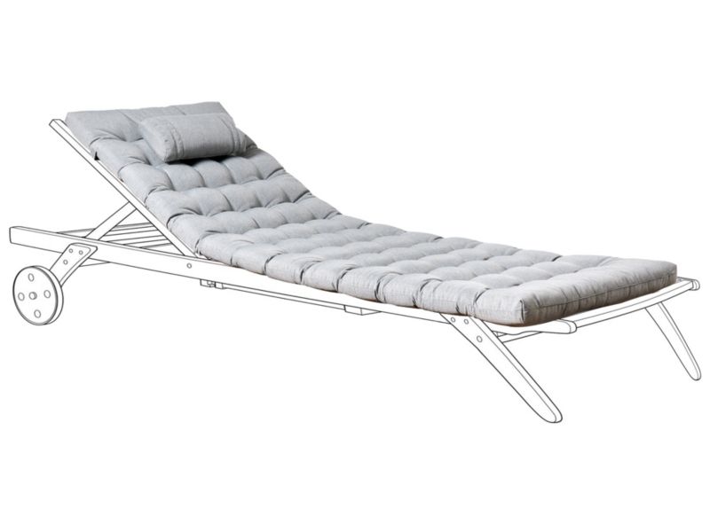 Poduszka na leżak ogrodowy Cesana premium 192 x 56 cm Szary melanż 1 szt.