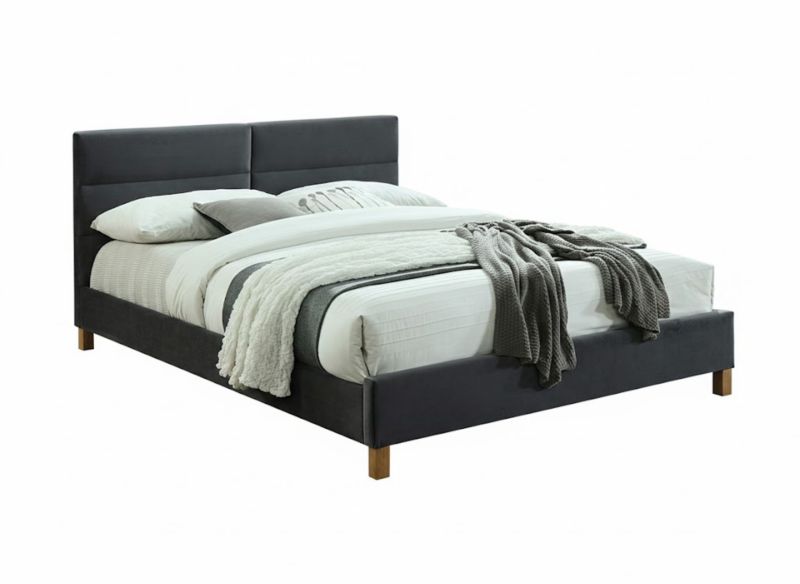 Łóżko Signal tapicerowane SIERRA VELVET 160x200 szare 1 szt