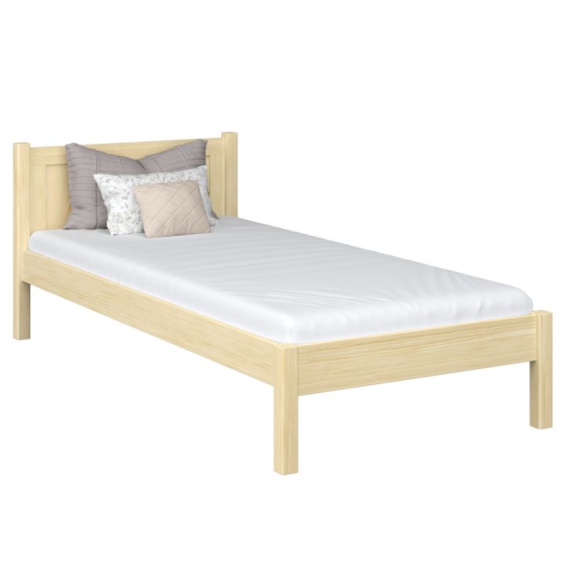Drewniane łóżko N-WOOD pojedyncze N02 sosna bezbarwna 100x190 1szt.