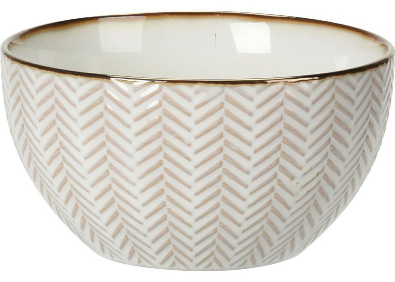 Miska porcelanowa Siaki Collection biało-złota 650 ml 14 cm wys. 7,6 cm 1 szt.