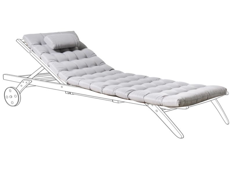 Poduszka na leżak ogrodowy Cesana premium 192 x 56 cm Jasnoszary 1 szt.