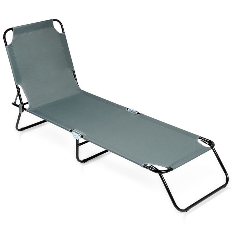 Leżak ogrodowy Artdesign 197x55cm do 120 kg rozkładany szary 1 szt.
