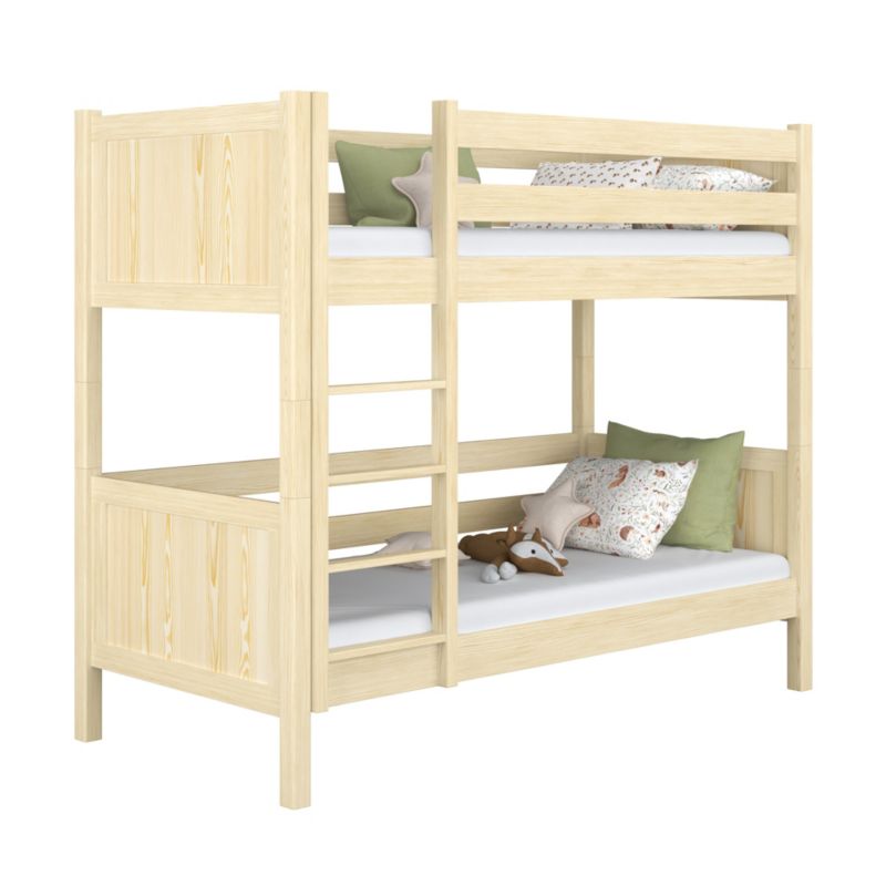 Drewniane łóżko N-WOOD piętrowe N02 sosna bezbarwna 100x200 1szt.