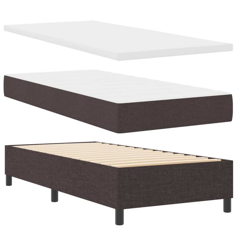 Łóżko tapicerowane WaszeMeble 90x200 cm Ciemny brąz tkanina WM-3343963 1 szt.