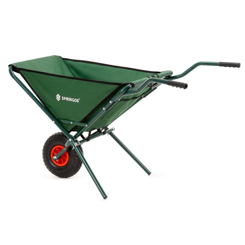 Taczka ogrodowa Springos składana 50 L stalowa 116 x 64 x 65 cm lekki wózek transportowy 1 szt.