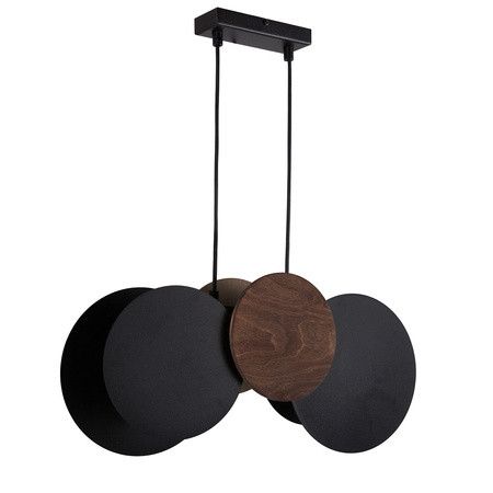 Lampa wisząca Sigma Lighting Tola 8108 ciemne drewno-czarna dekoracyjna 2xE27 x 1 szt.
