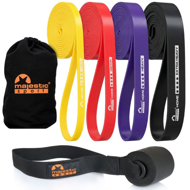 Zestaw gum do ćwiczeń Majestic Sport HOME BAND z kotwą i woreczkiem bawełnianym 1 szt.