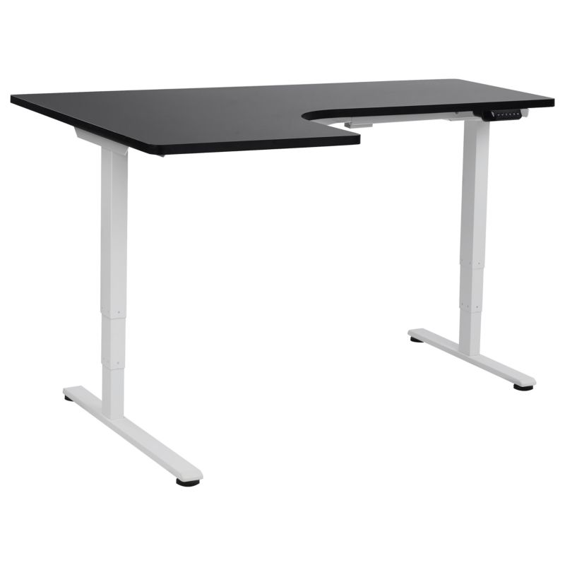 Biurko narożne regulowane elektrycznie Destines Czarny/ biały 160 cm 109 cm Lewostronny 1 szt.