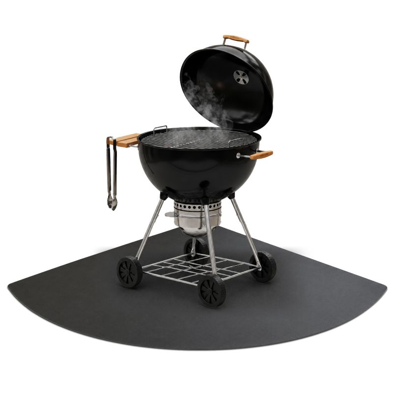 Metalowa Mata Pod Grill ArtPrintCave 1/4 100x100 cm Czarny Podkład Zabezpieczający Zieloną Strefę w Ogrodzie 1 szt.