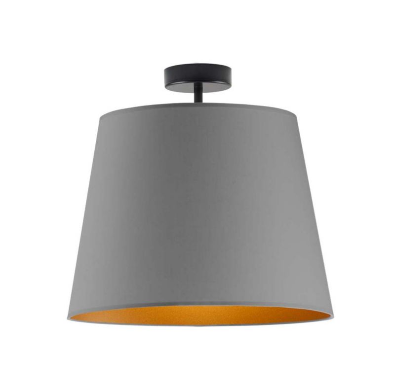 Lampa wisząca Volta Light Factory żyrandol plafon z abażurem stożek Szary ze złotem COSMO 1szt.