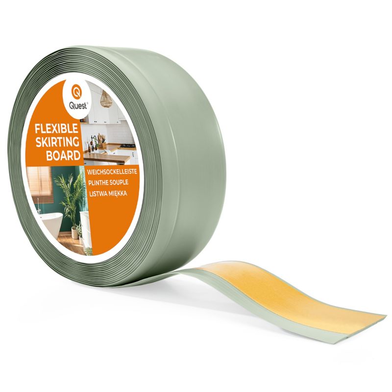 Listwa przypodłogowa PCV 70x20 mm QUEST, samoprzylepna elastyczna, miękka listwa cokołowa - 20 m, jasnozielony, 1 szt.