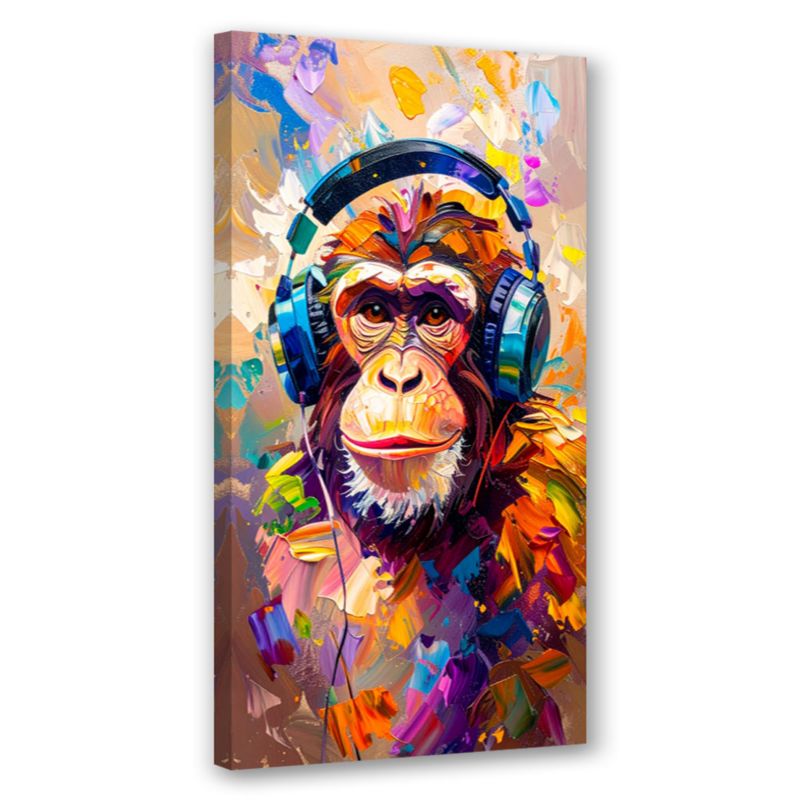 Obraz młodzieżowy do salonu Feeby Kolorowa DJ Małpa w słuchawkach 50x100cm 1szt