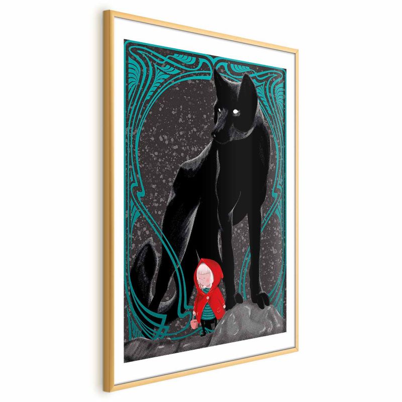 Plakat Artgeist Czerwony kapturek 21x30 cm z ramą złotą 1 szt